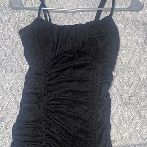 Black ruched dress